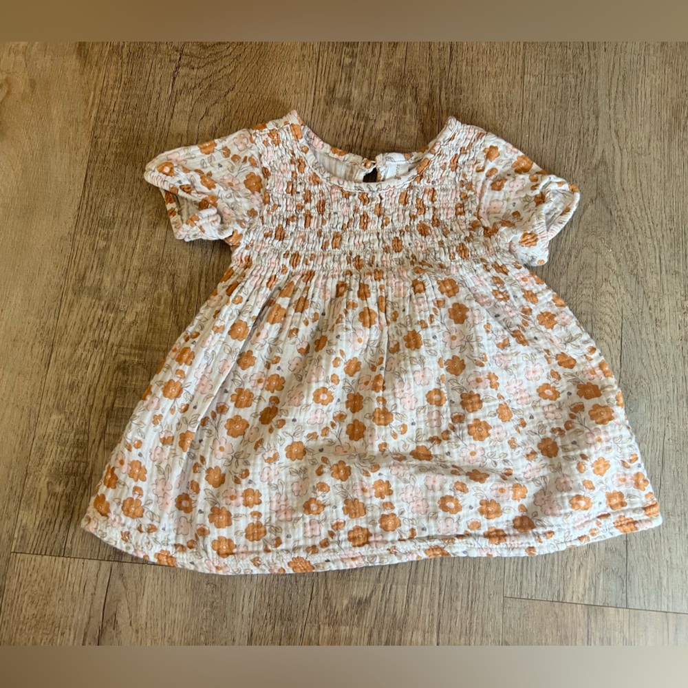 Gerber Floral Casual Dress - Orange and White